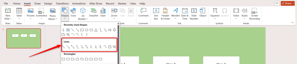 Use Lines and Arrows to create infographic in PowerPoint
