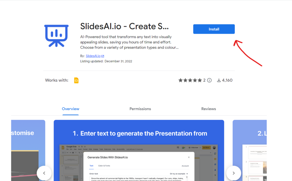 Google workspace interface