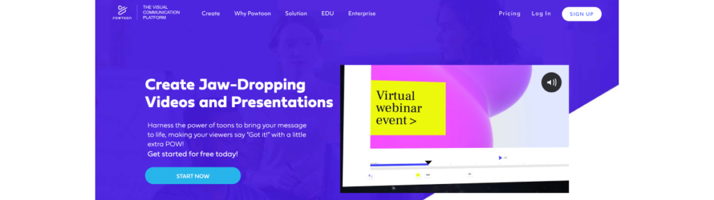 Powtoon homepage