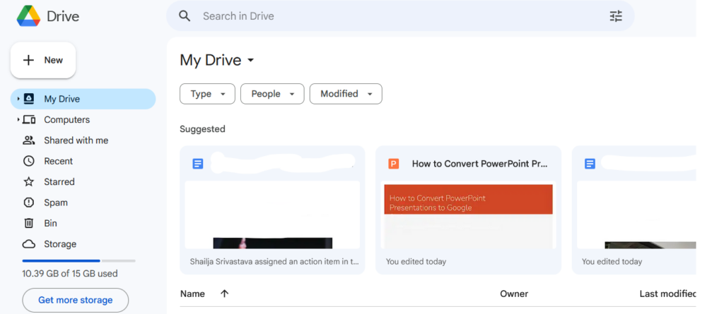 Open Google Drive
