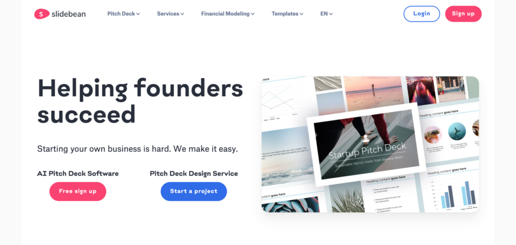 Slidebean pitch deck software
