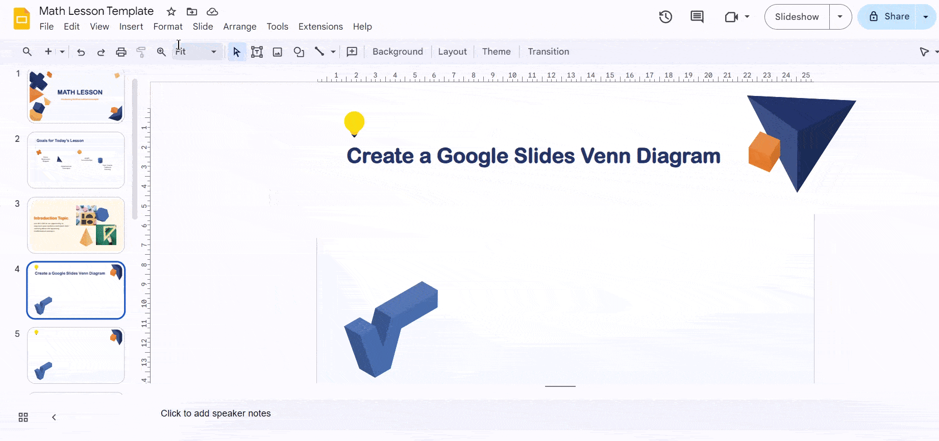 Method 1 Create a Google Slides Venn Diagram using the Shape Tool