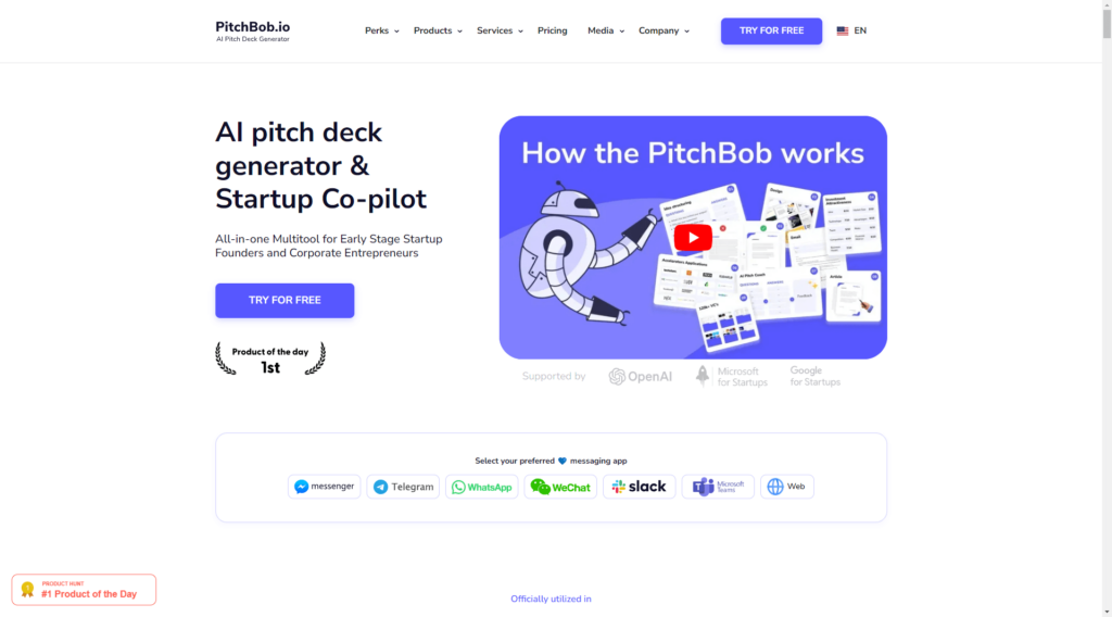 pitchbob ai pitch deck generator