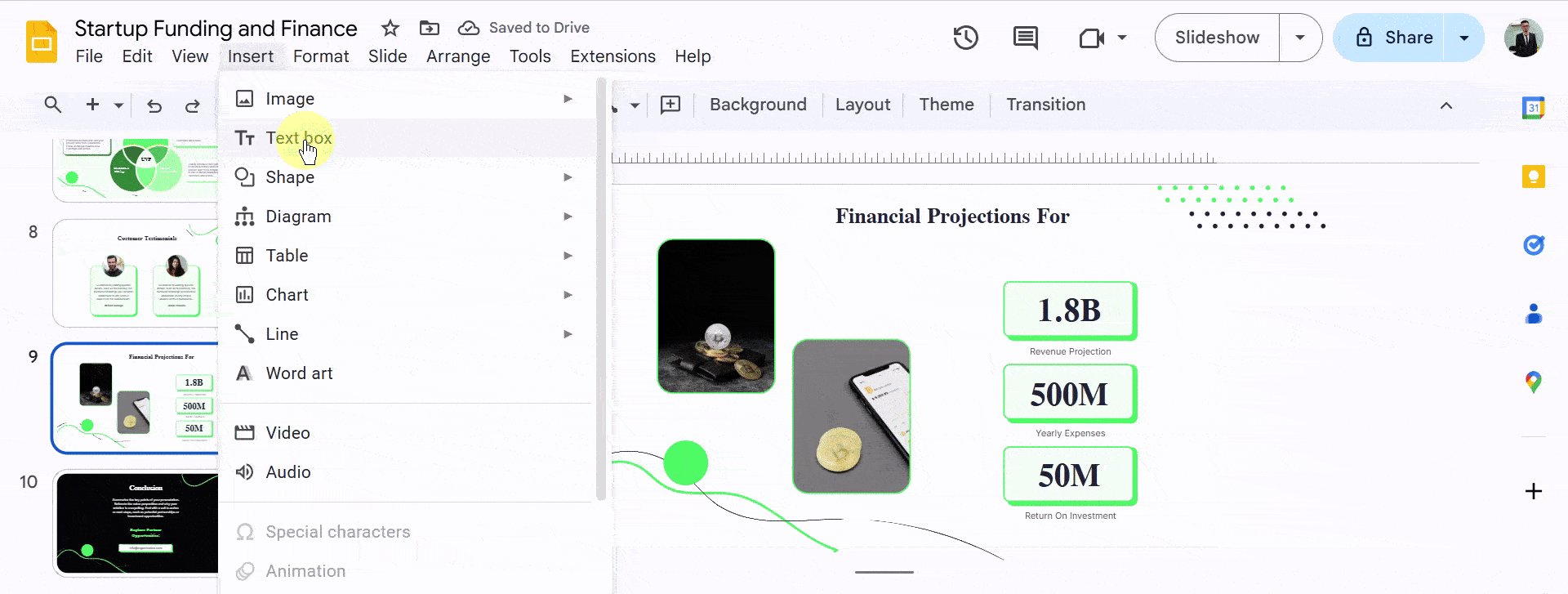 How to Add Fractions in Google Slides - using a line