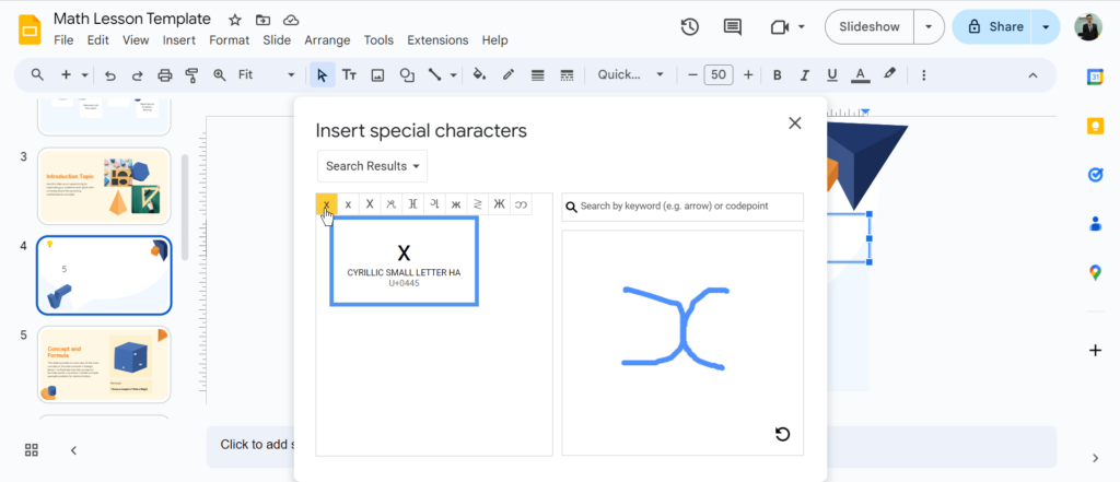 Manually Type and Insert Symbols