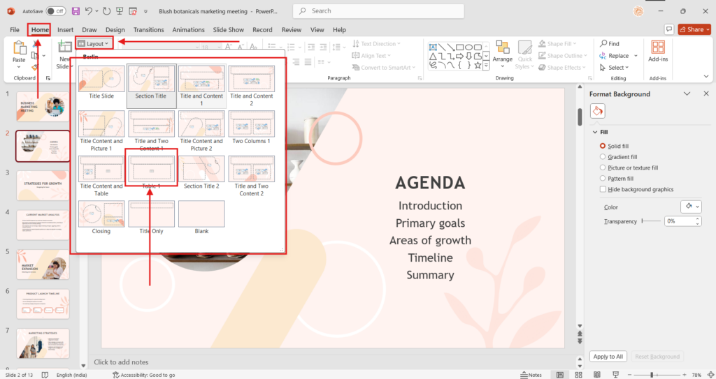 Use a Multi-column Layout to Add Columns in PowerPoint