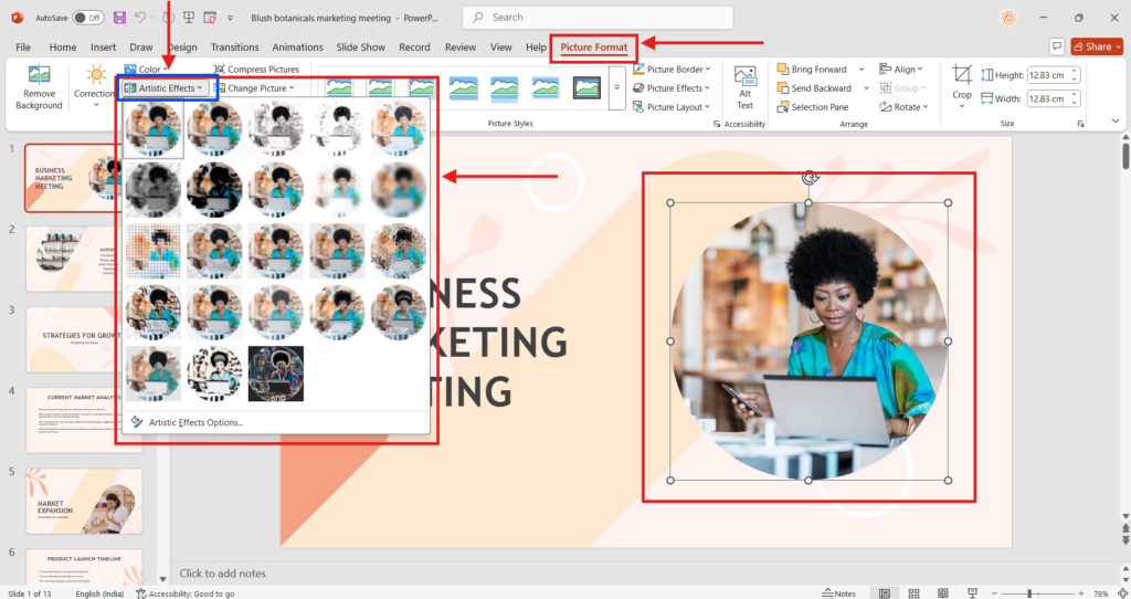 blur image in powerpoint