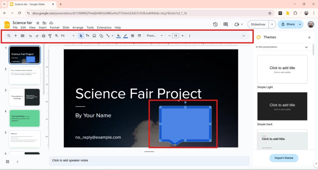 use formatting tool for editing
