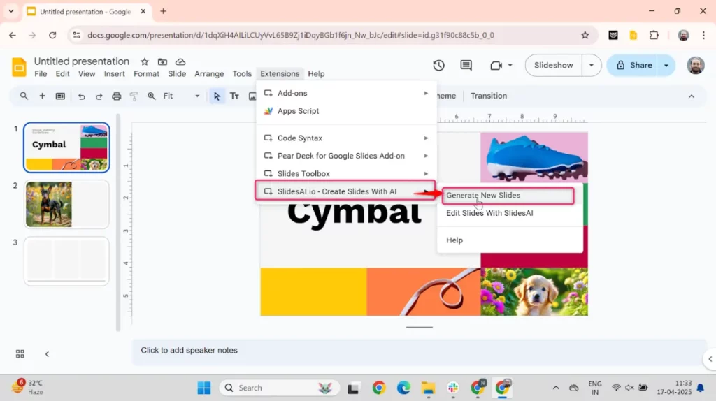Open Google Slides