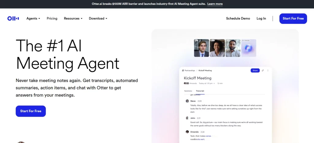 otter ai homepage